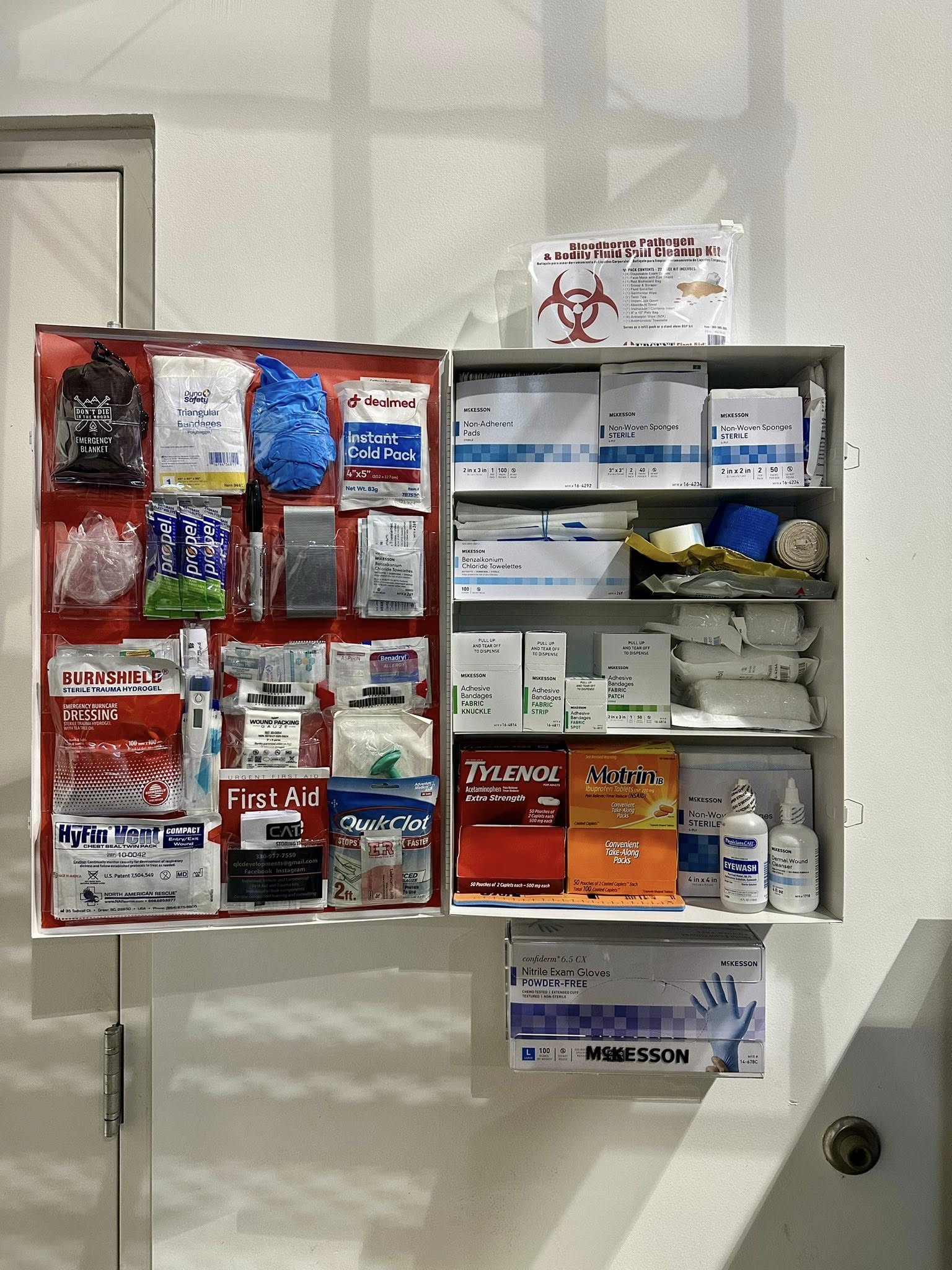 Custom quoted medical cabinets for a local business to ensure OSHA compliance.